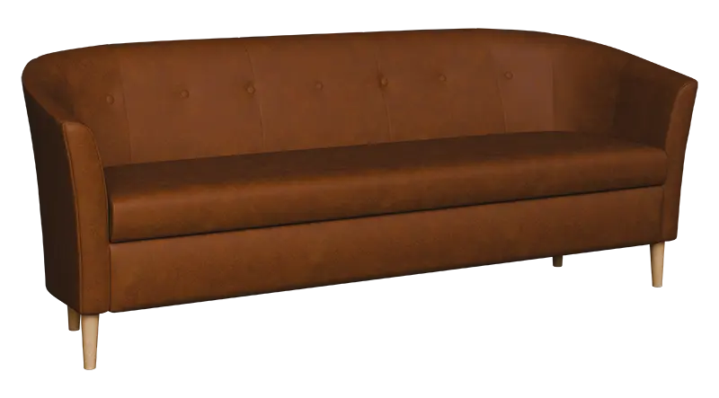 CHARLOTTE 3, trojkřeslo, broušená látka koňak